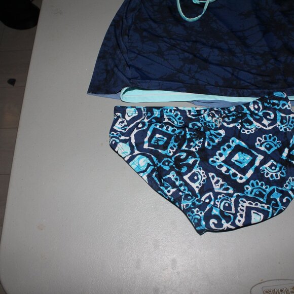 Blue 2 Pcs Justice Tankini Swimsuit Size 8 - Picture 5 of 10
